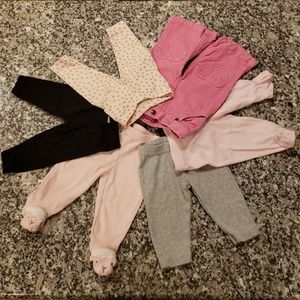 Bundle: 4 pants + 2 leggings. 3 months
